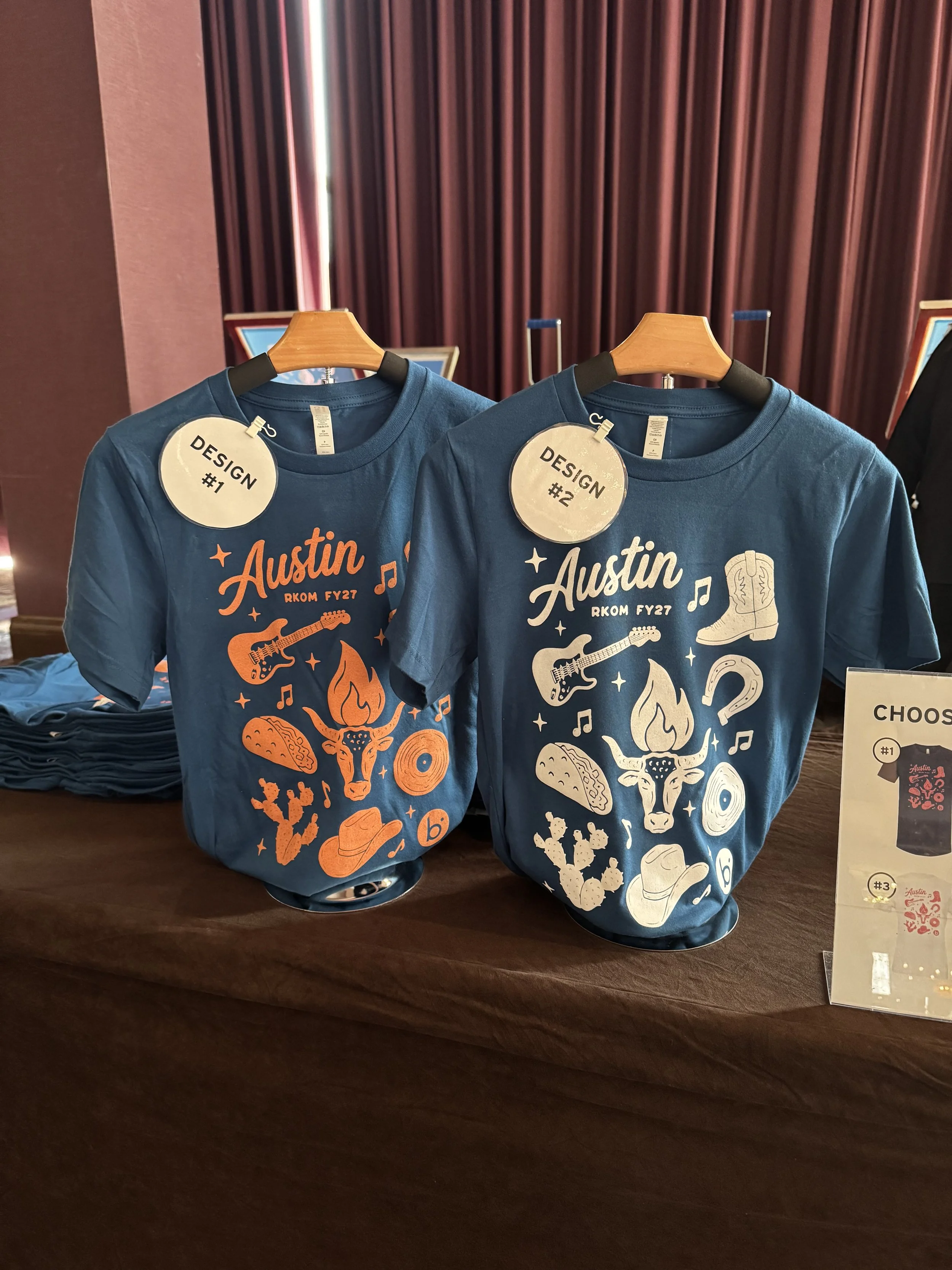 2/4 of the Design options available for guests at the Boomi Regional Kick off Meeting for 2027 fiscal year