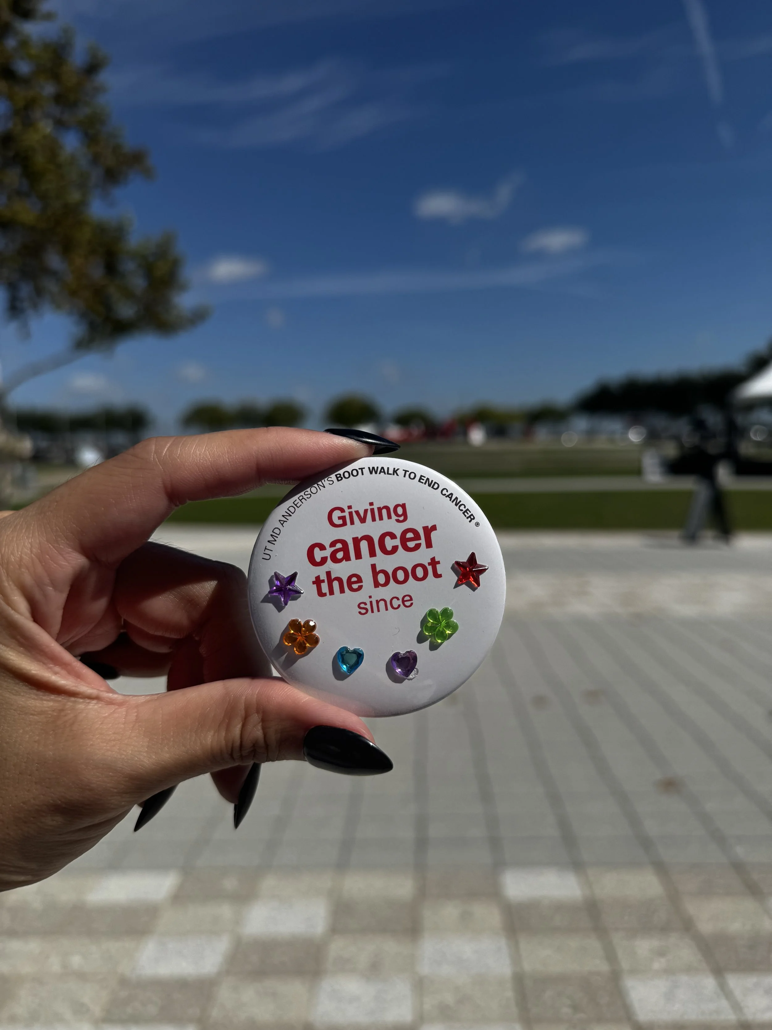 Button pressed live on site and then decorated with gem stickers