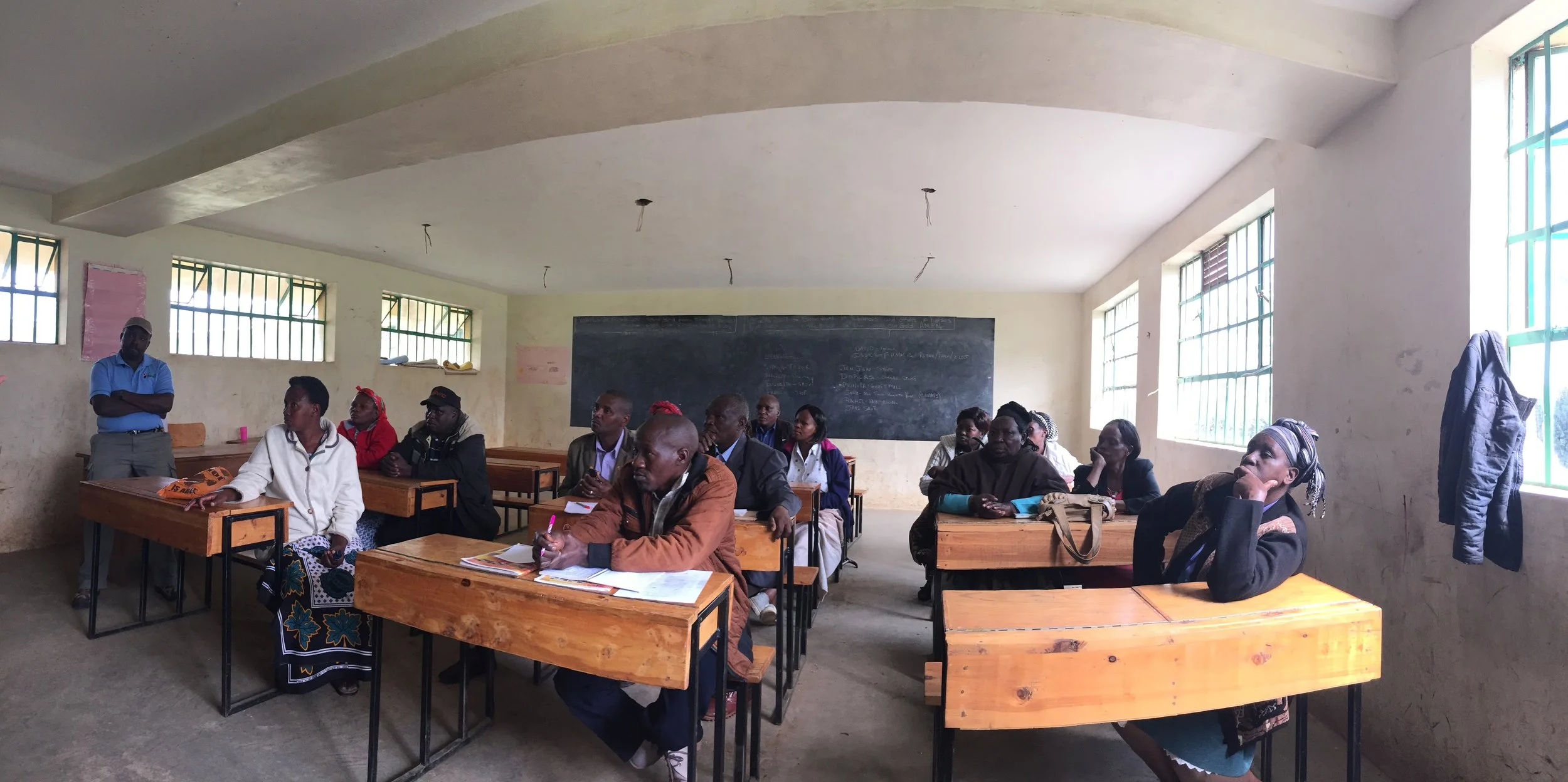 A business class being held for people in the community.
