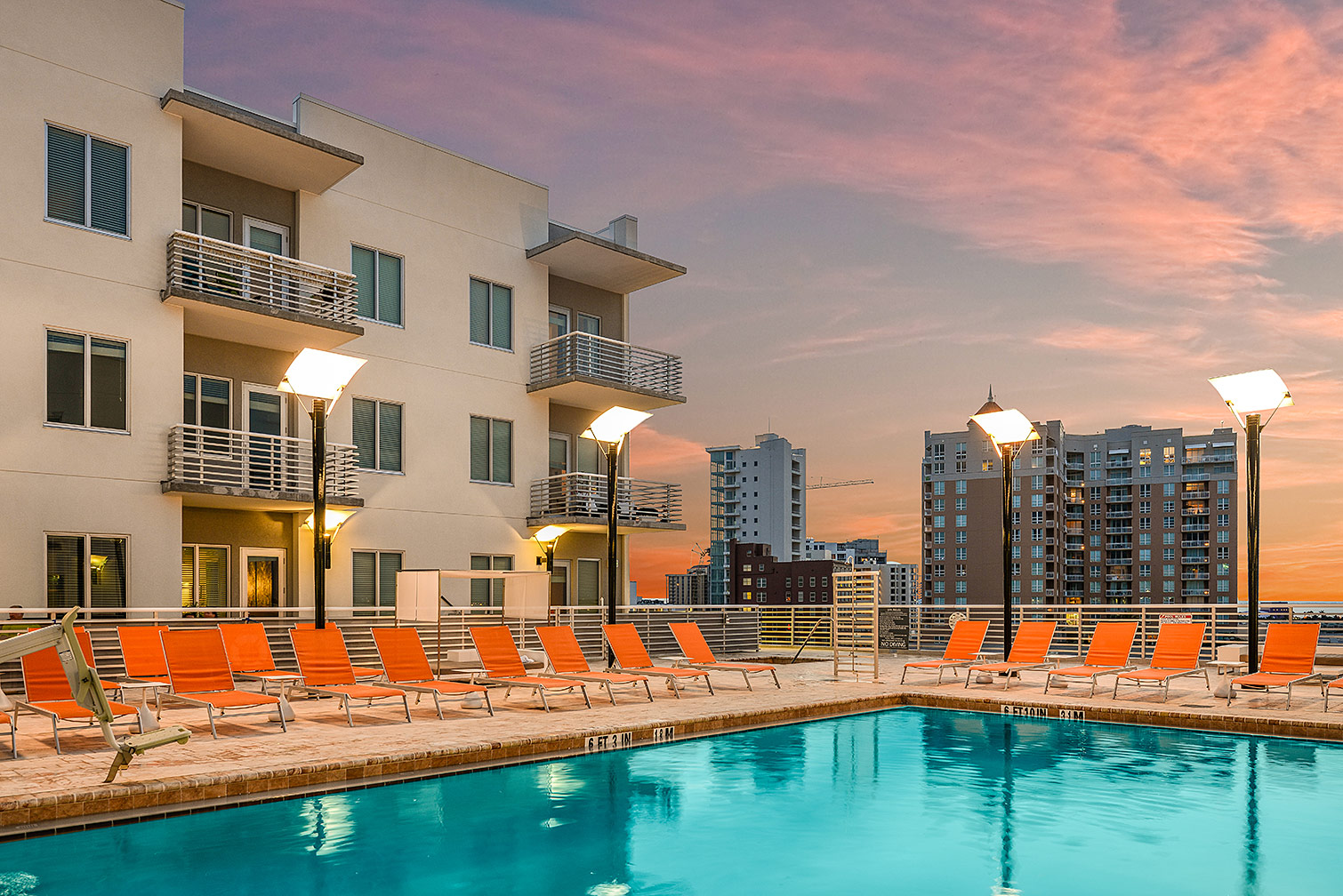 Aloft Hotel Pool at Night