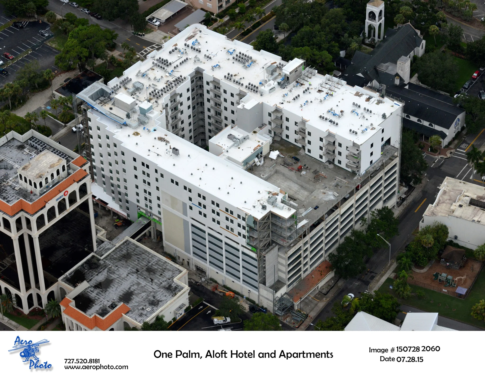 Built on an existing parking deck