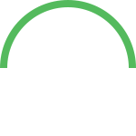 Empty white shopping bag with green handles.