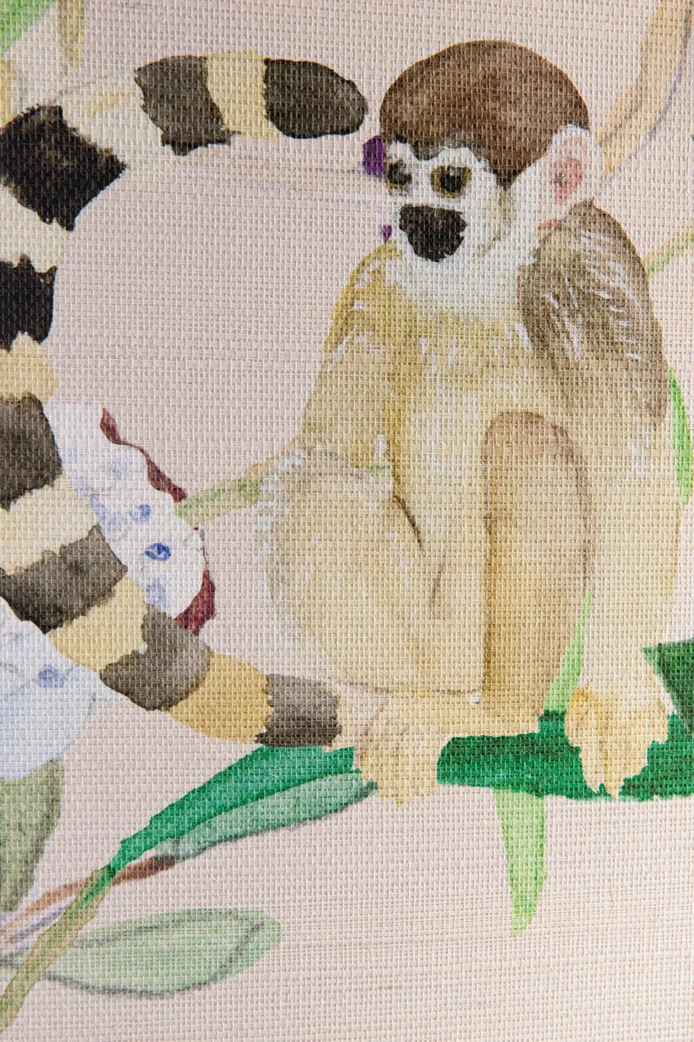 Tropicalia Panoramic Sisal Wallpaper - Berry