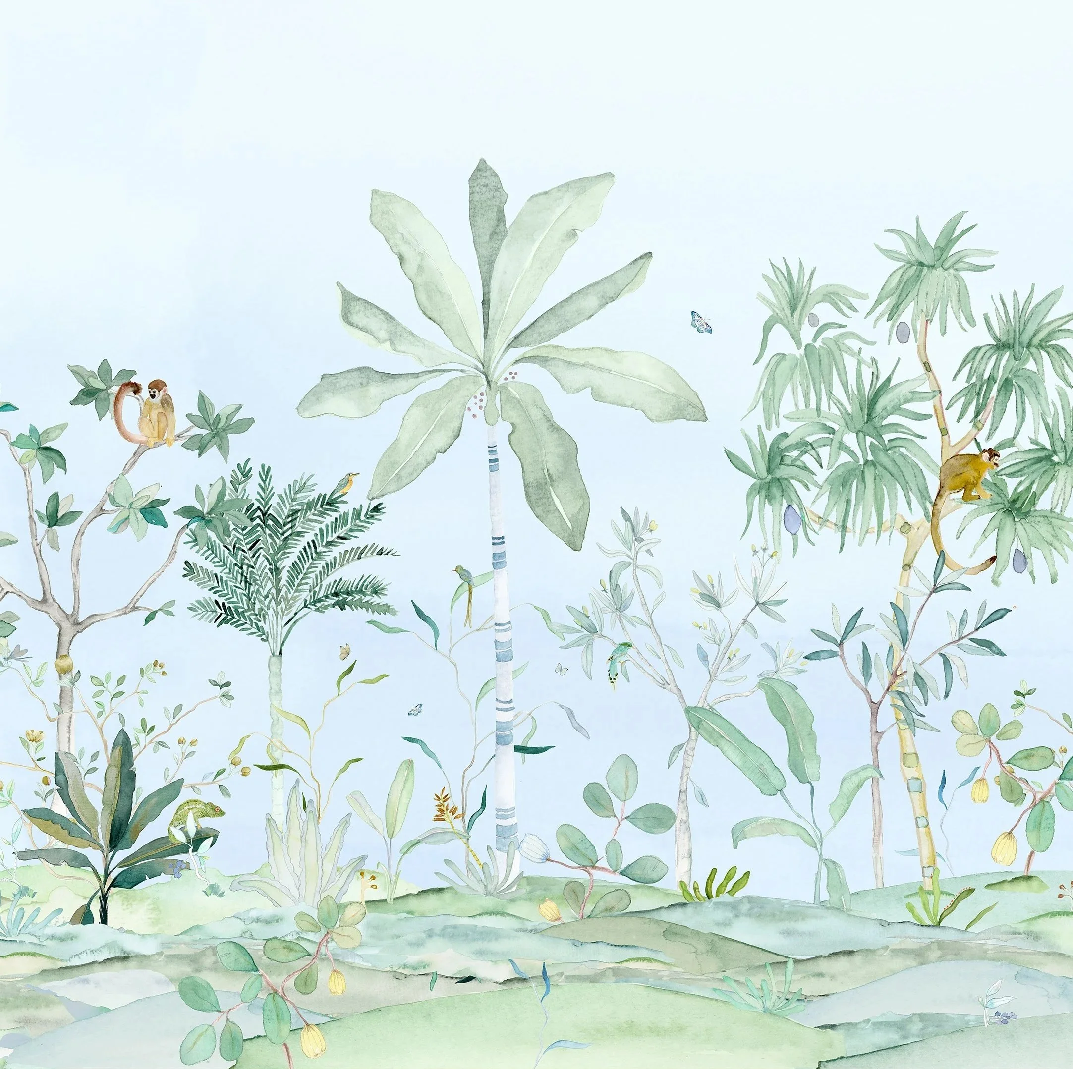 Ubatuba Panoramic Wallpaper - Blue