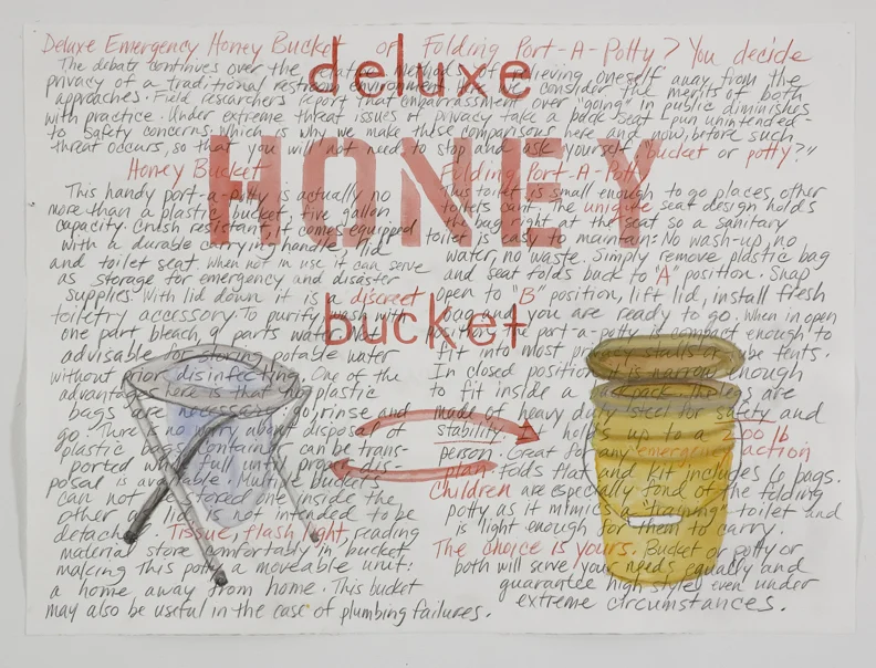 Deluxe Honey Bucket, 2007 Pencil, watercolor on paper 22” x 30”