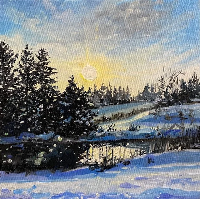 $250- a little lighter longer, 10" x 10", oil on canvas