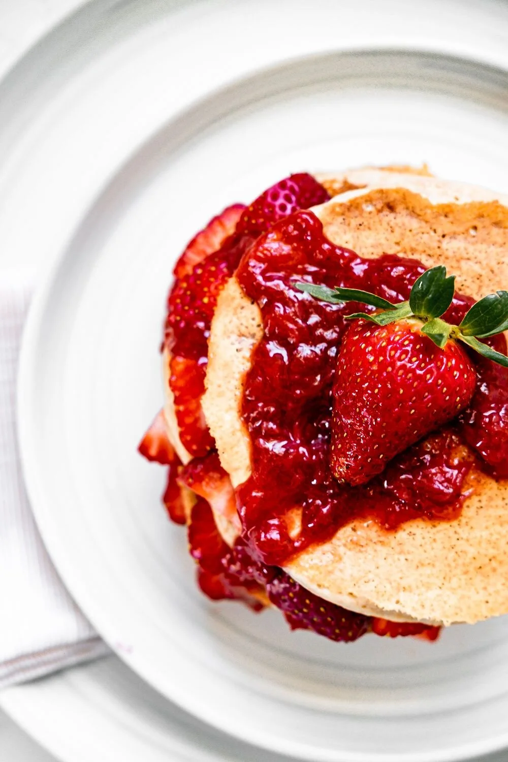 Strawberry jam pancakes