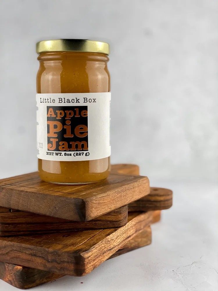 Jar of small batch apple pie jam