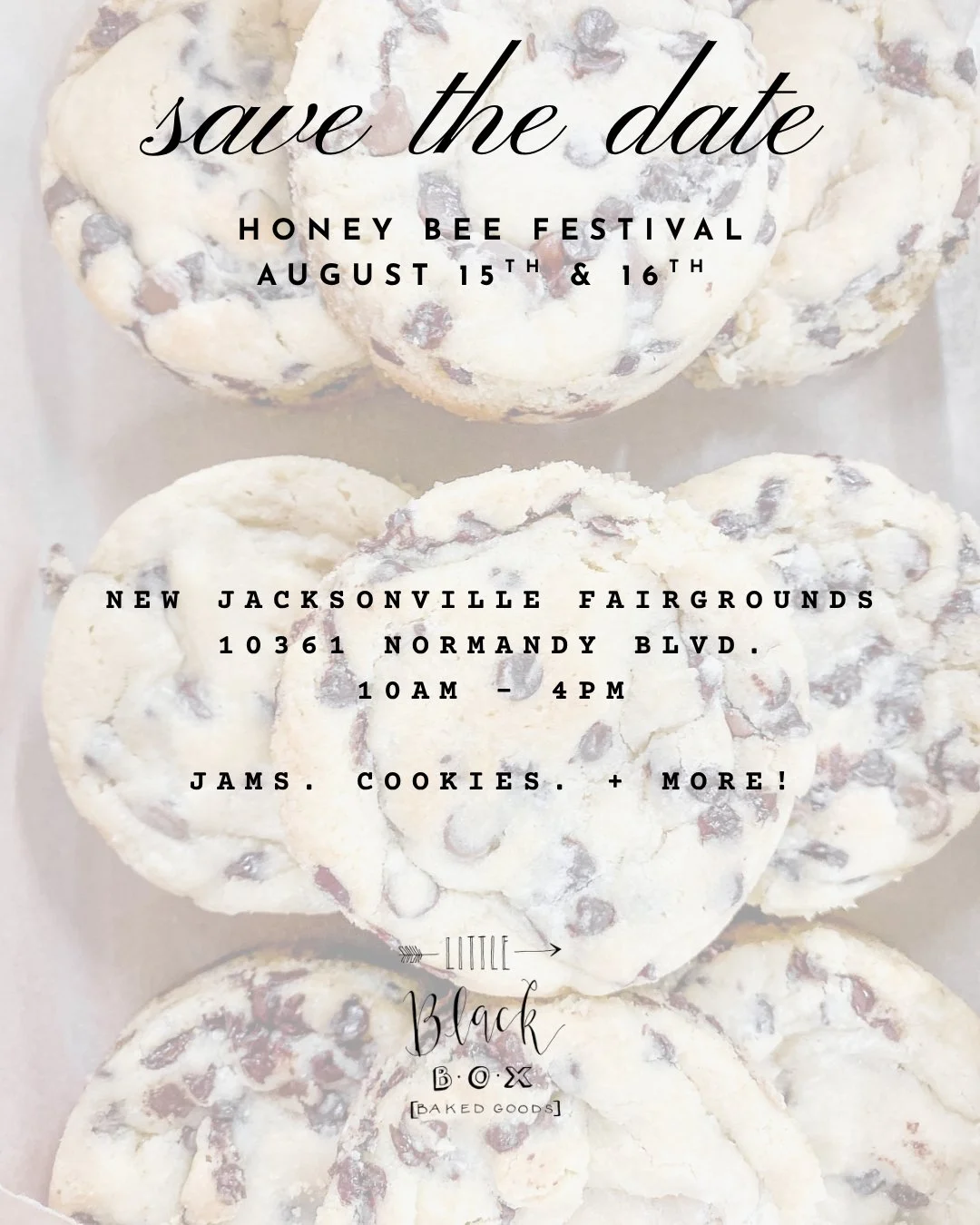Put this in your calendar - we will be in the air conditioning in Duval Hall at the new Jacksonville Fairgrounds August 15th and 16th! Stop by and grab your favorite jam and cookies, or come try us for the first time! 

Can't wait to share our goods 