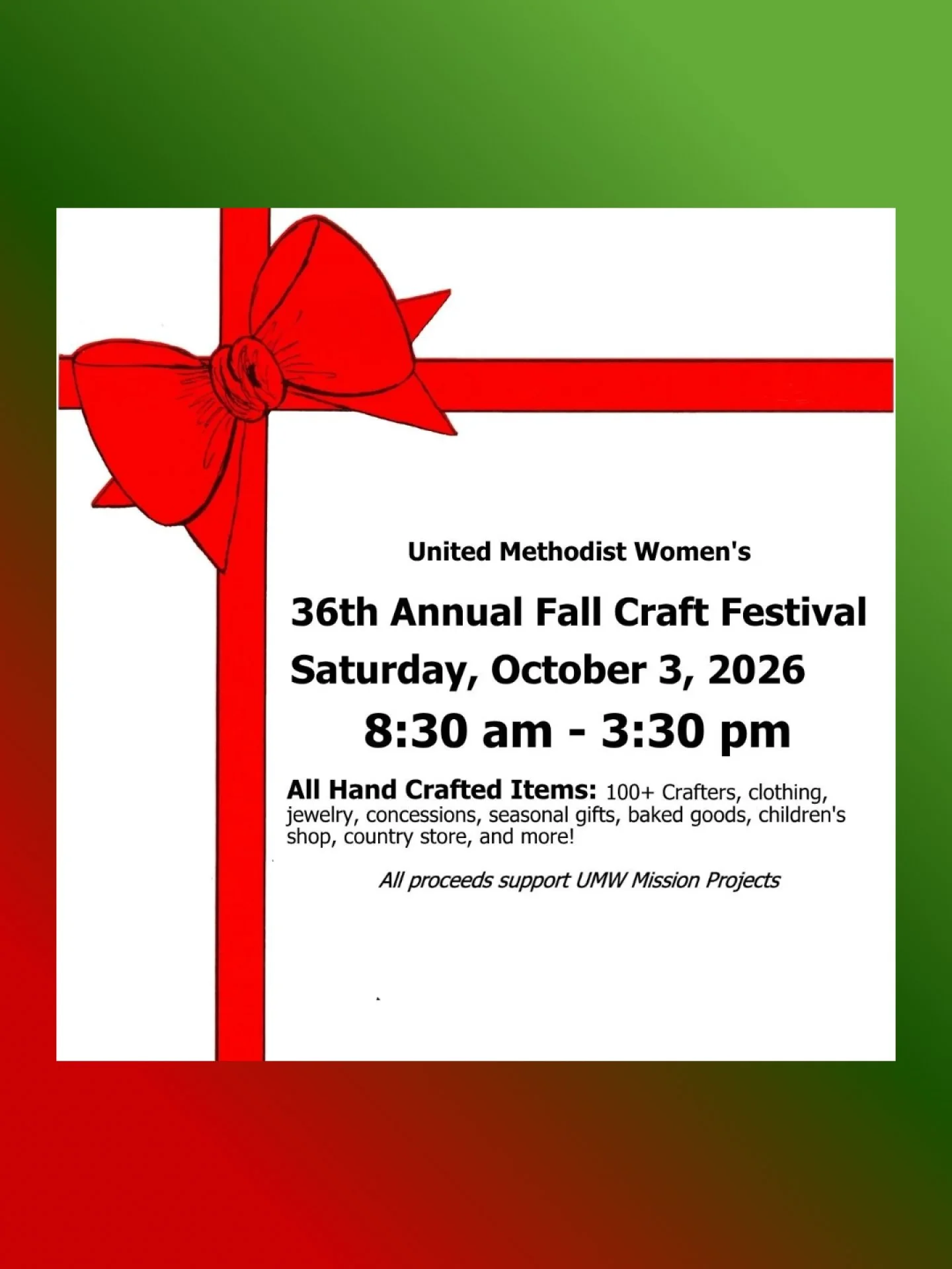 Our first event of the Holiday season. Come shop local and small in 2026.