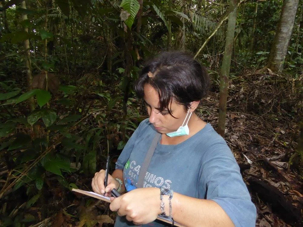 Camila Ritter taking notes from field work. Photo credit: N. Slobozian