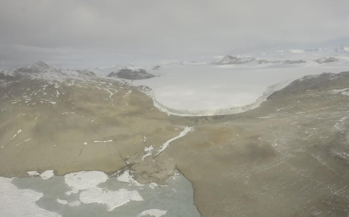 View from helicopter en route to our field site. Photo by A. Shaw