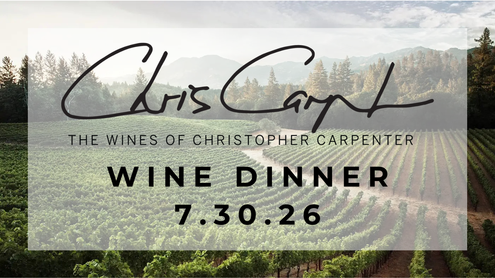 Howell Mt. vs Mt. Veeder: A Chris Carpenter Wine Dinner