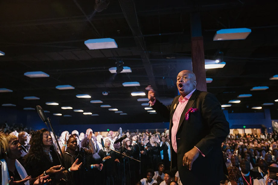 Emmy Award Winning Director and Producer A. Curtis Farrow lead the 500 voice choir
