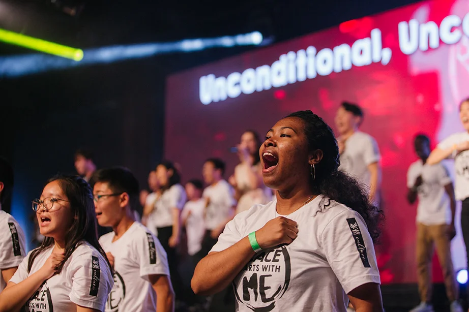 Youth of all faith backgrounds gathered to stand for peace