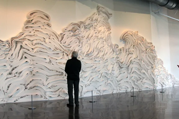Jae Ko, Selections, Force of Nature, 白 Shiro, 2015, recycled Kraft paper, dimensions variable. Shen Shellenberger