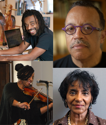 Clockwise from top left: Willie Cole, Wendel White, Gwen Moten and Laticia Lewis