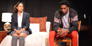 Shawneka Ponder as Jasmine and Brian Neal as Omari in SCTC's  Pipeline