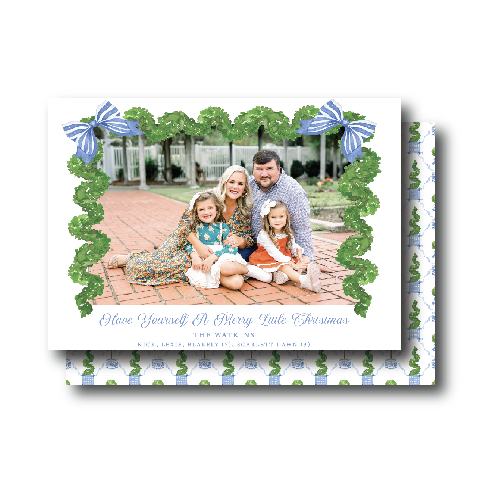 Blue Topiary Garland