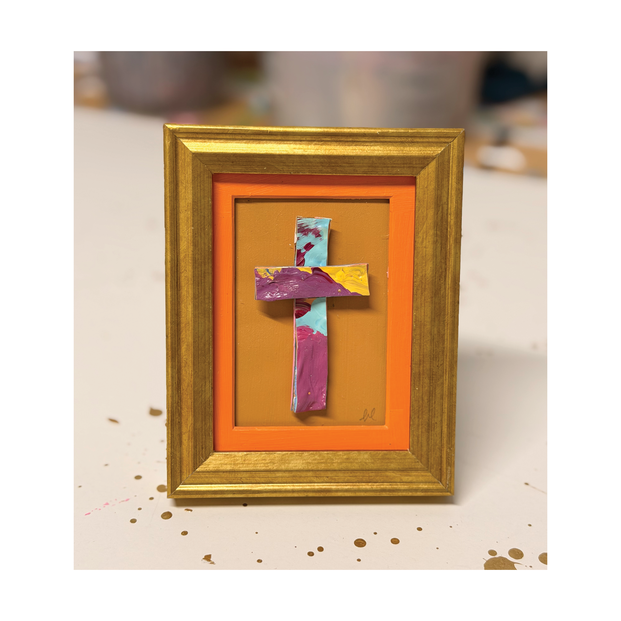 Cross (Gold Mini Frame) No. 7