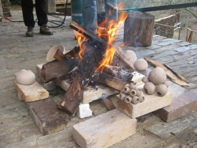 building wood pipe kiln