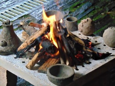 kiln building wood fire
