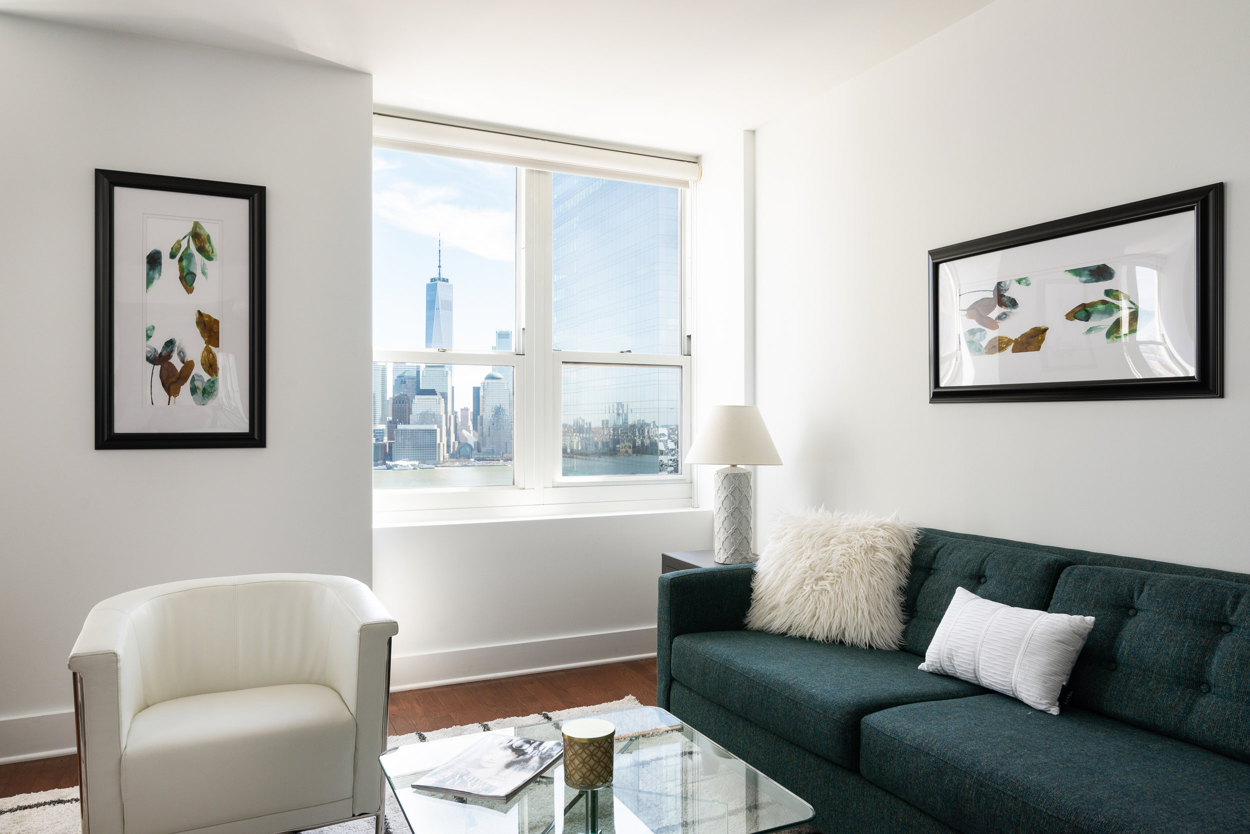Mix of natural light and strobe, interior lights off, tighter shot. Obviously, its All about the view Here.