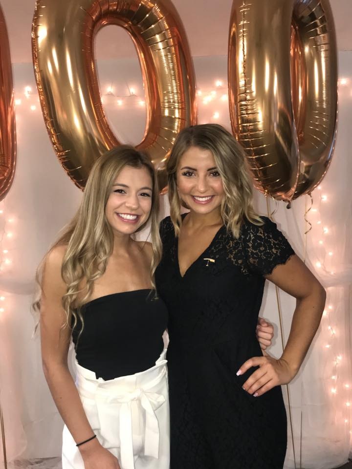 2018 Beta Tau Eboard Members Megan and Andrea at Homecoming
