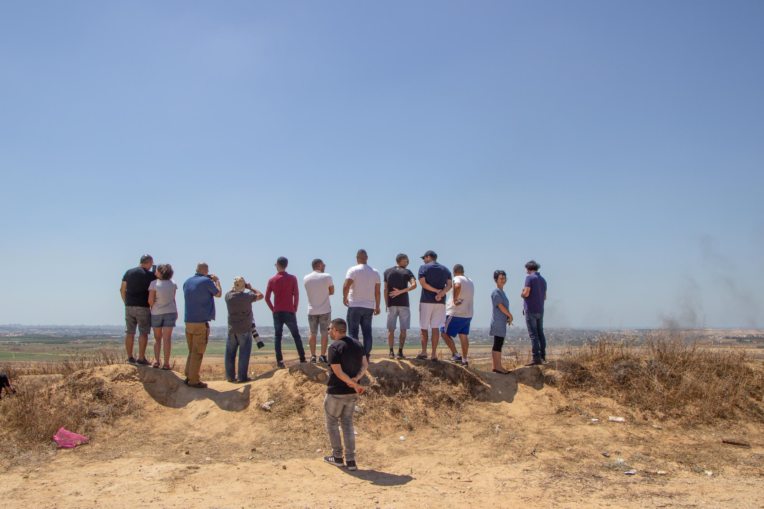 Northern Gaza Border, May 2018 - Israeli citizens of the area come to watch the Gaza border
