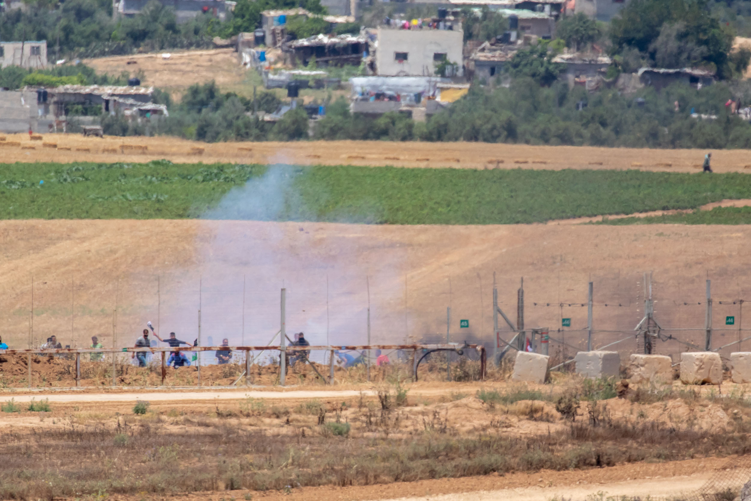 Northern Gaza Border, May 2018 - Clashes between IDF and Gaza peoples trying to forcefully cross the Israeli border