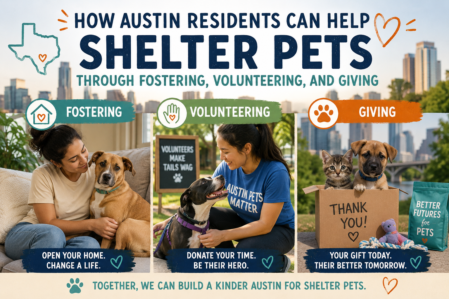 How Austin Residents Can Help Shelter Pets Through Fostering, Volunteering, and Giving
