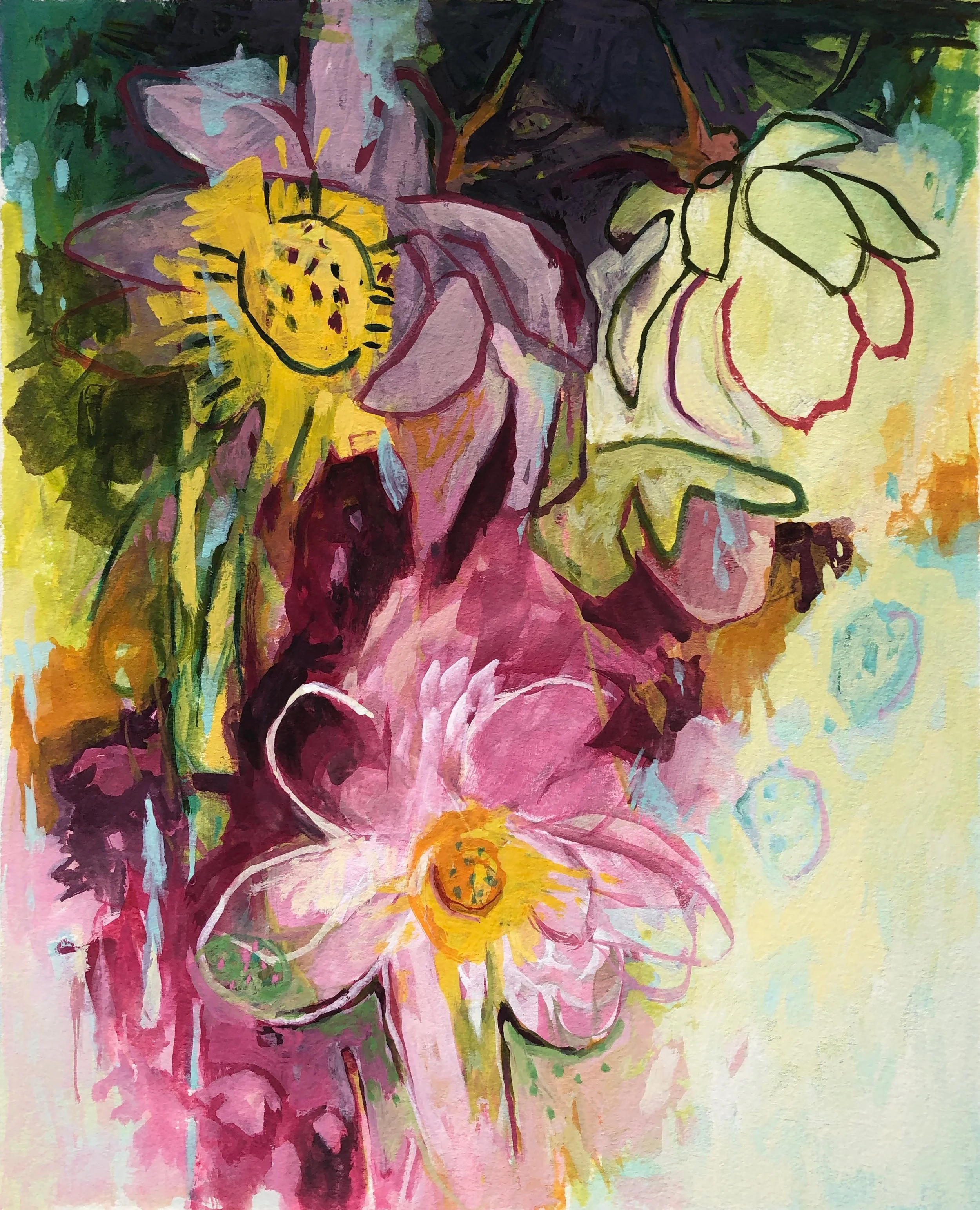 Lotus Musing Overturned 2018 10.5’’ x 8.5’’ gouache on Arches