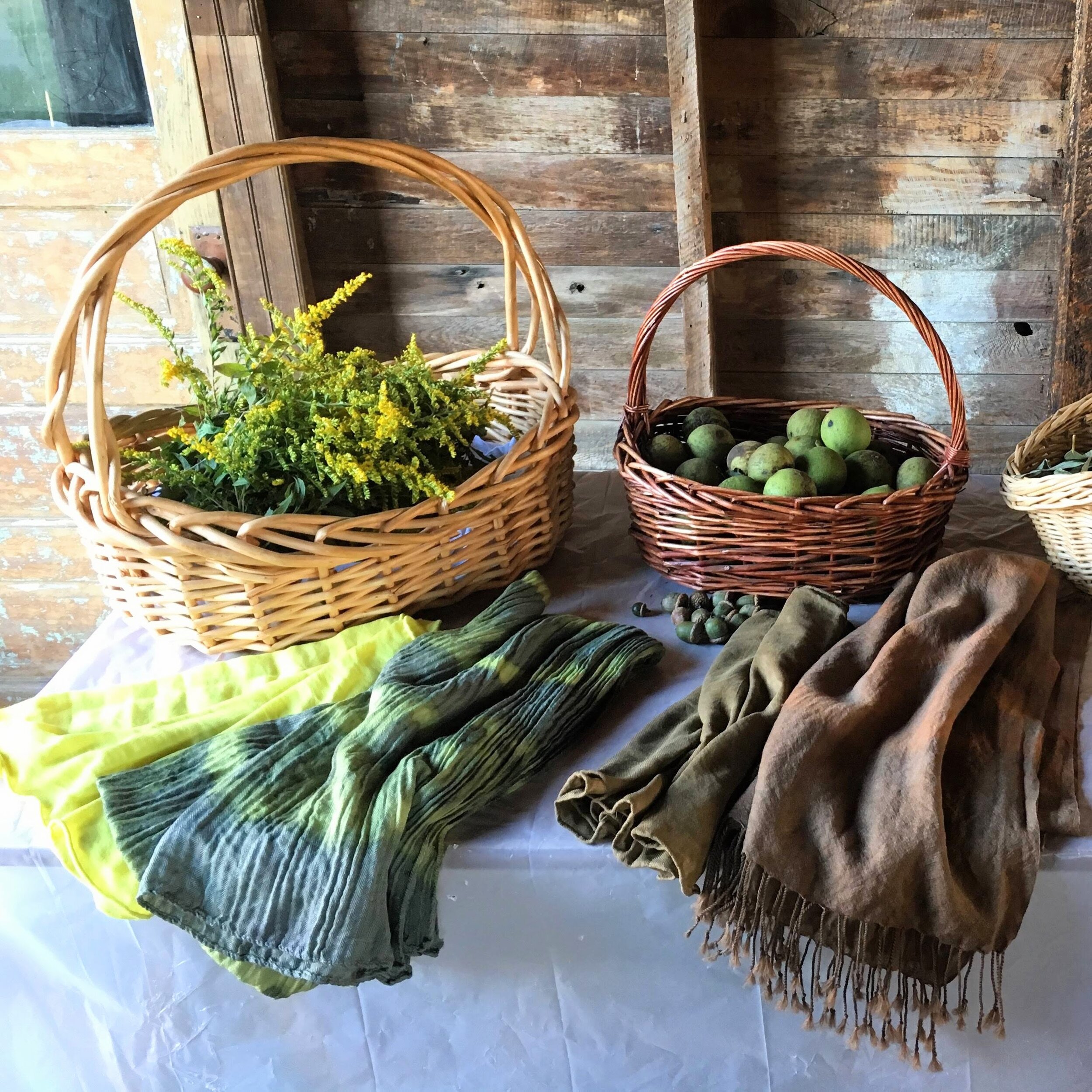 Dyeing a scarf with natural dyes