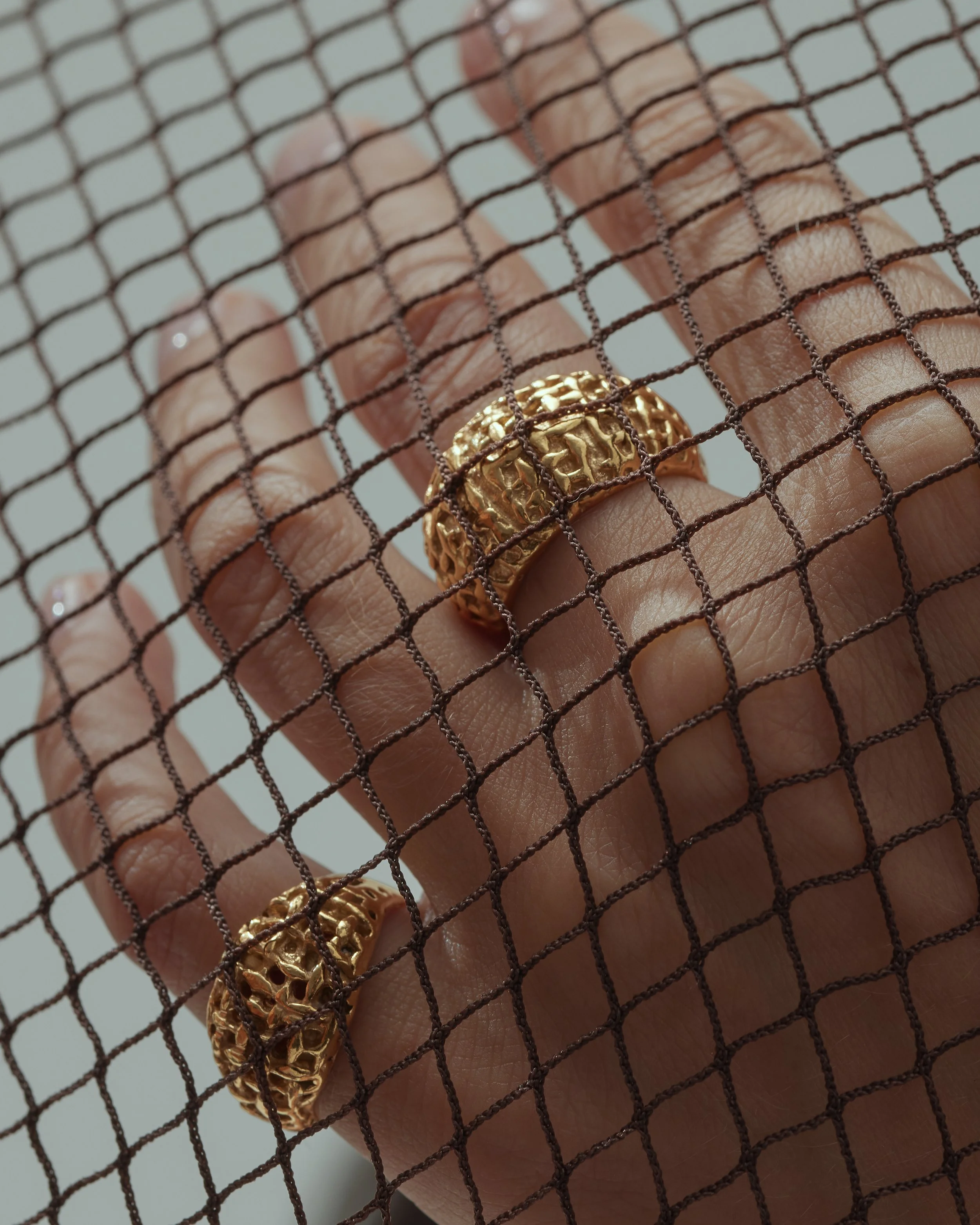 Mesh Gold Plated Ring
