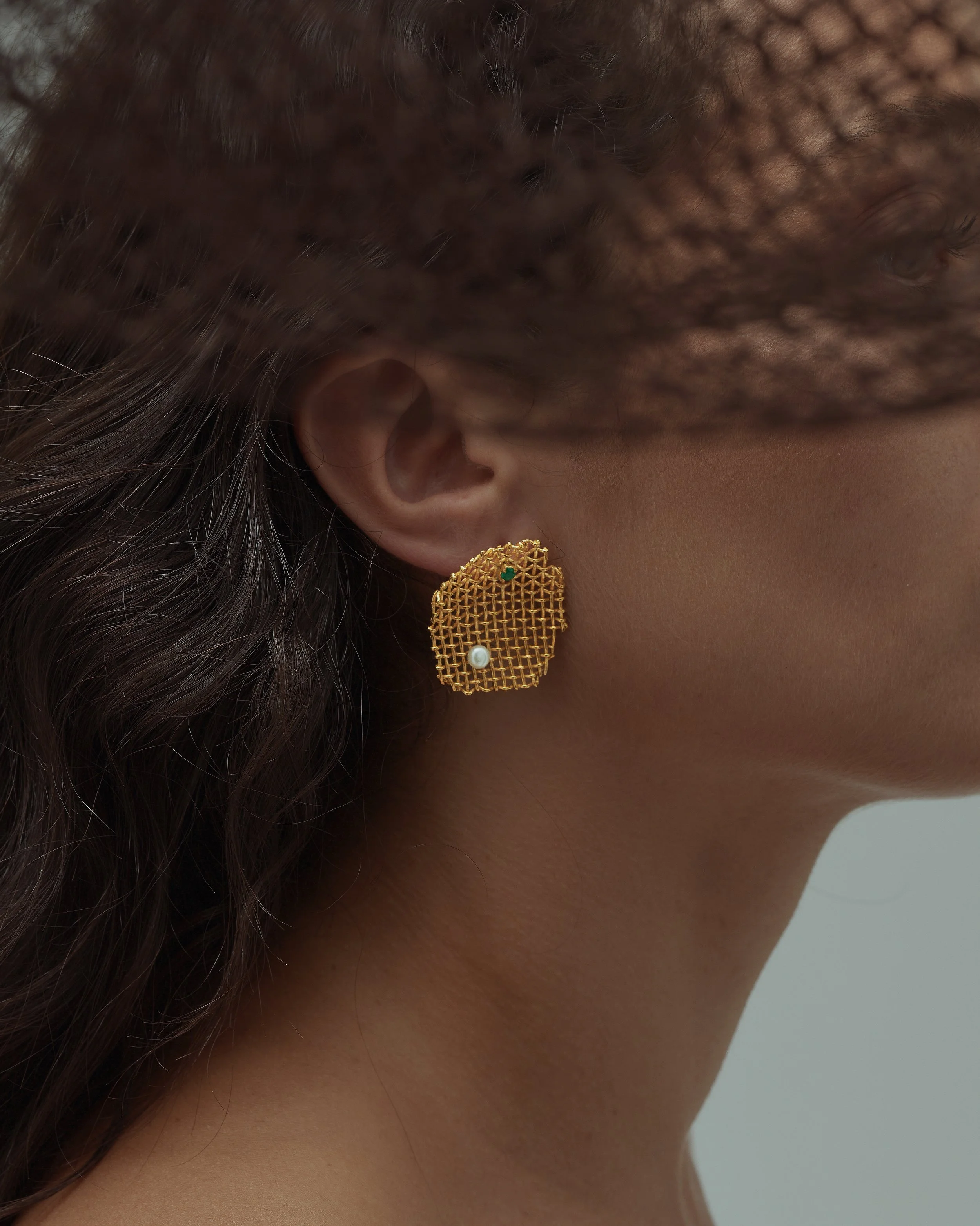 Net Agate Earrings