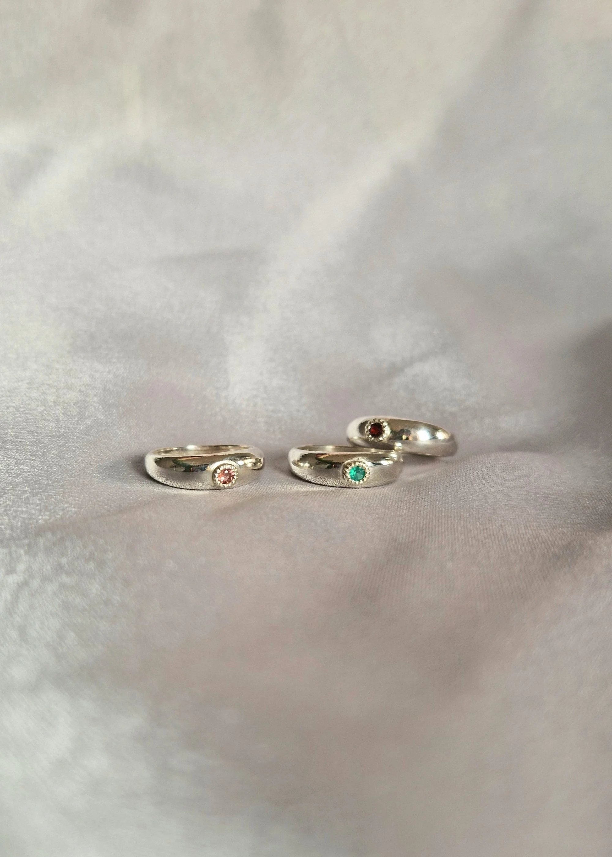 Flower Setting Silver Ring