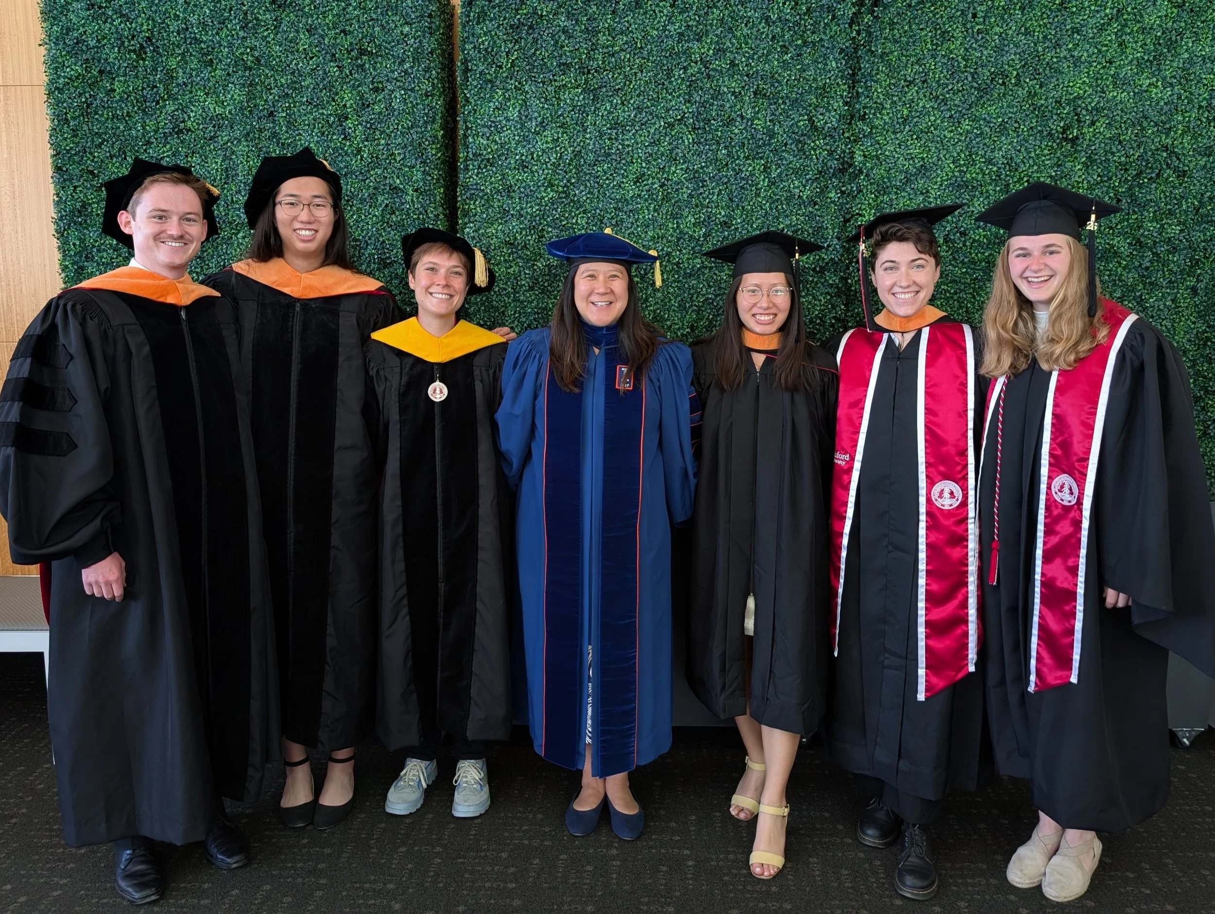 left-to-right: Brendan, Lucy, Alana, Danielle, Michelle, Vic, Cara in graduation attire