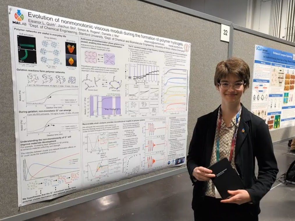 Eleanor standing next to a research poster
