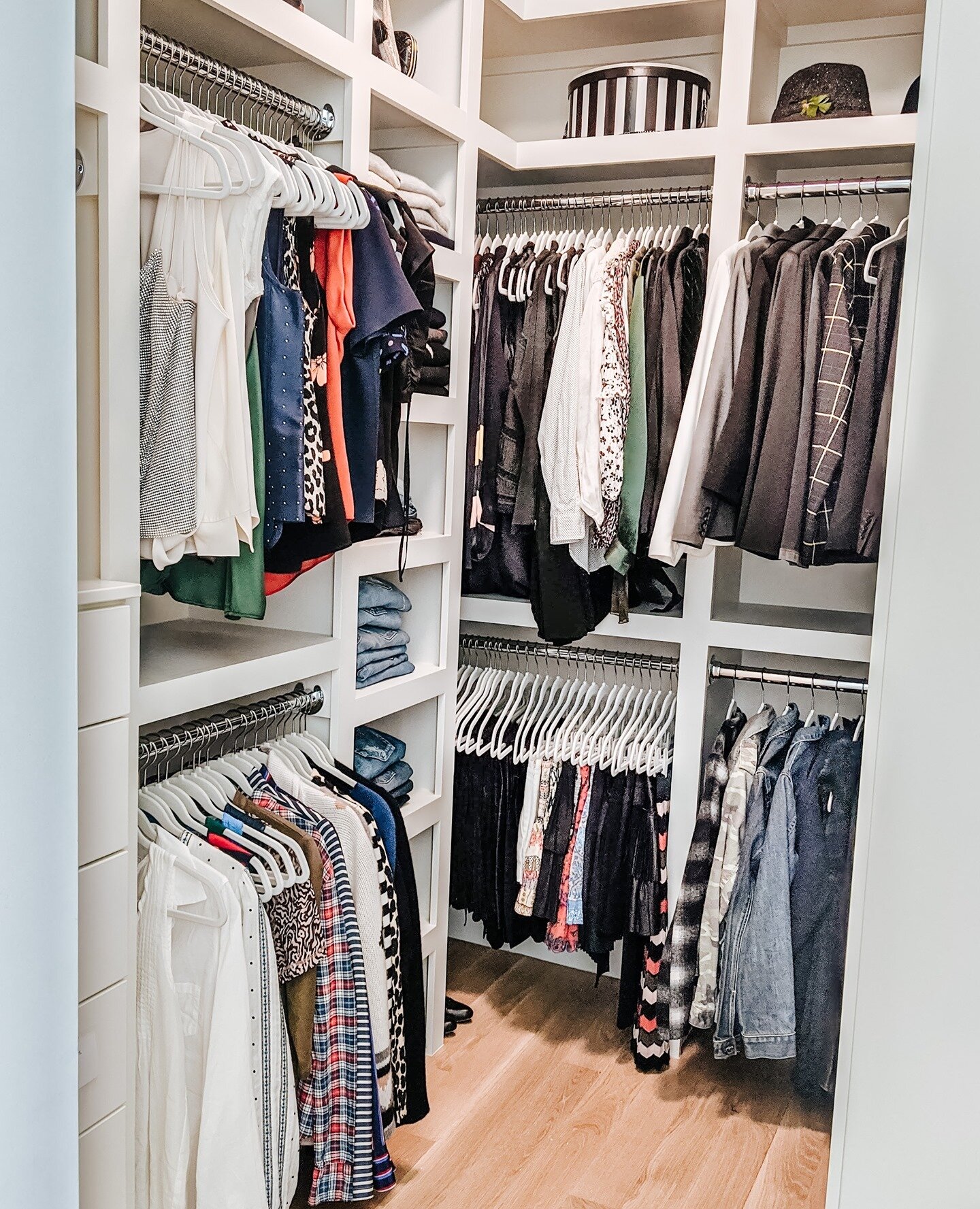 Once a closet is done and you take that step back and see everything neatly put in with matching hangers there's no better feeling of satisfaction.⁠
⁠
Do you get that feeling after an organization project??⁠
⁠
We think the only thing that makes that 