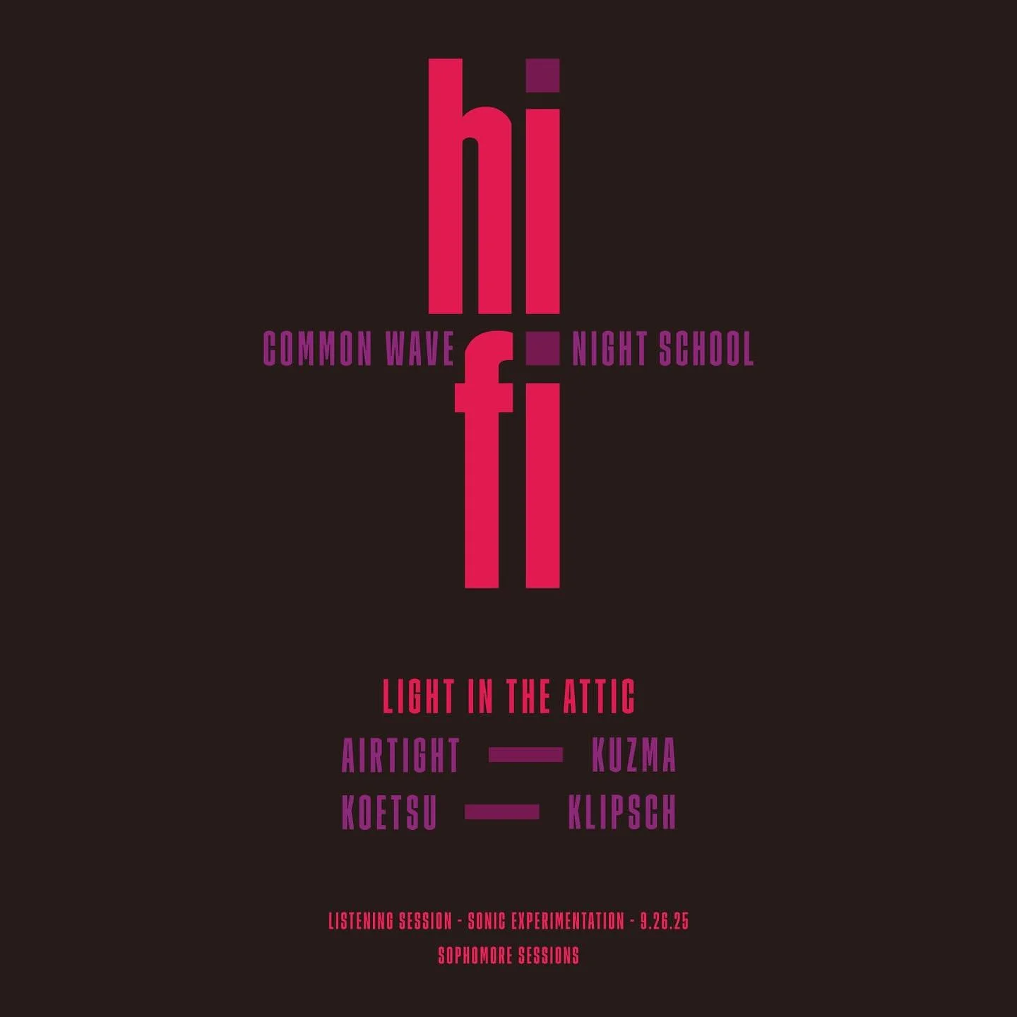 Hi-Fi Night School Session 7 - Light In The Attic Records
&nbsp;
&lt; RSVP Link in bio &gt;

Join us on Friday, September 26th, for an evening dedicated to the groundbreaking work of Light In The Attic Records. Since its founding in Seattle in 2002, 