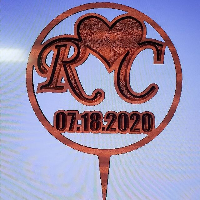 Wedding cake topper designed and ready to carve.  @inventables @vectricltd #cncrouting #ohiomade #wedding #weddingcaketopper #ohiobride @hilliardchamber #hilliardohio #cncrouting #cnc