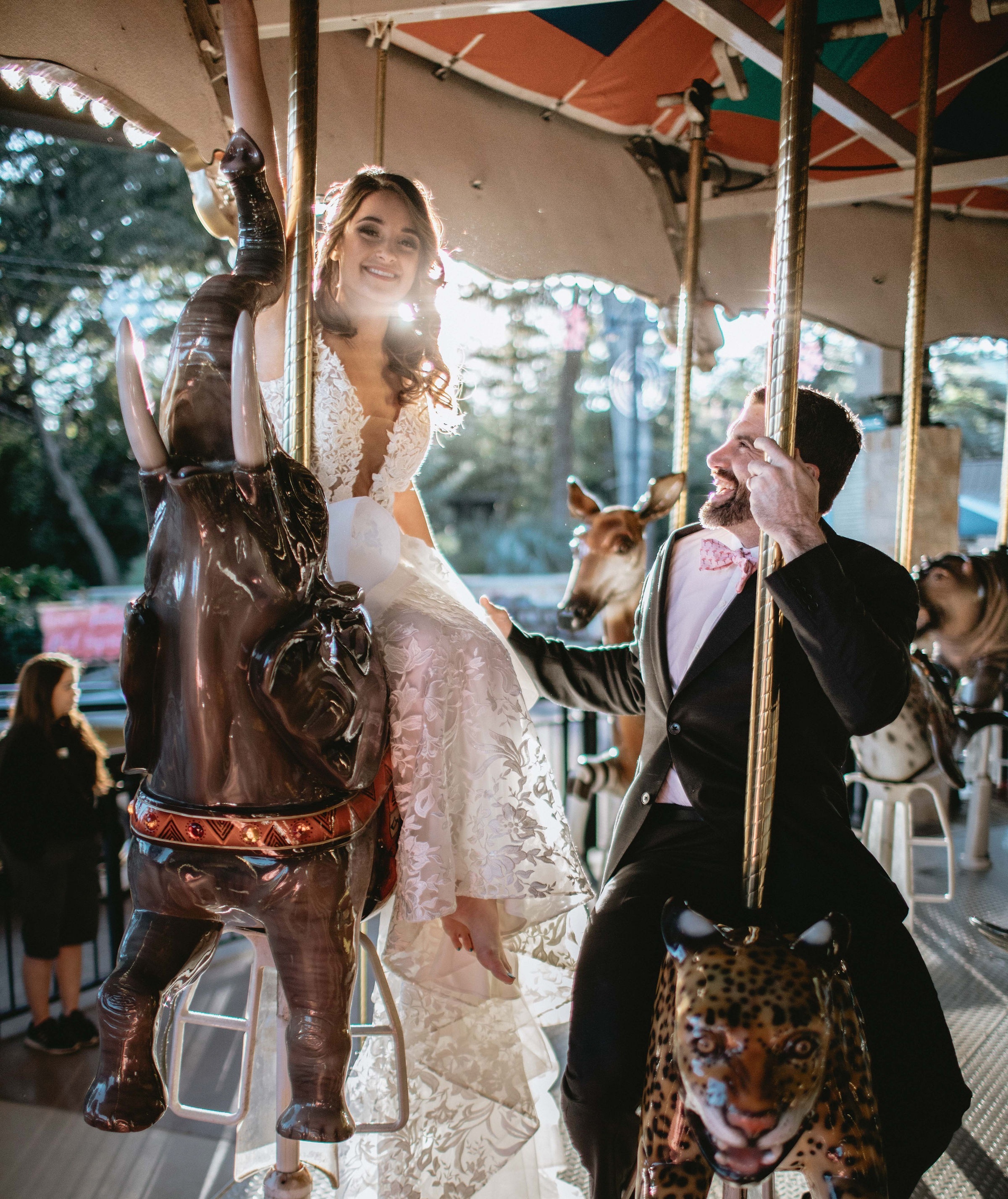 Carousel Wedding Photos at the San Antonio Zoo. 