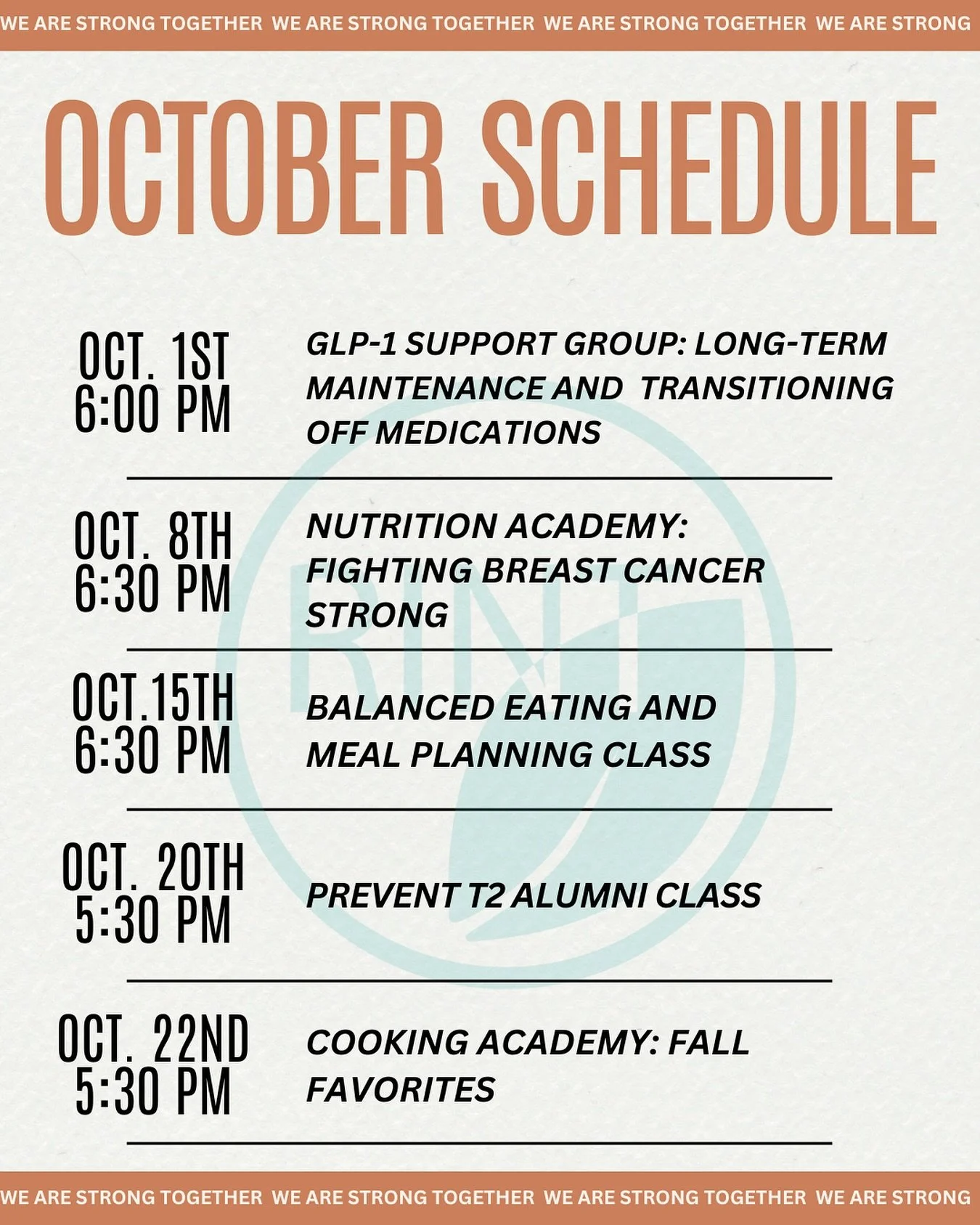✨ New Month, New Classes! ✨
We&rsquo;re bringing fresh energy to October with a lineup of amazing Zoom sessions you won&rsquo;t want to miss! 🎃🍂

Join from the comfort of your home and keep growing, learning, and connecting all month long. 🌟

📲 D