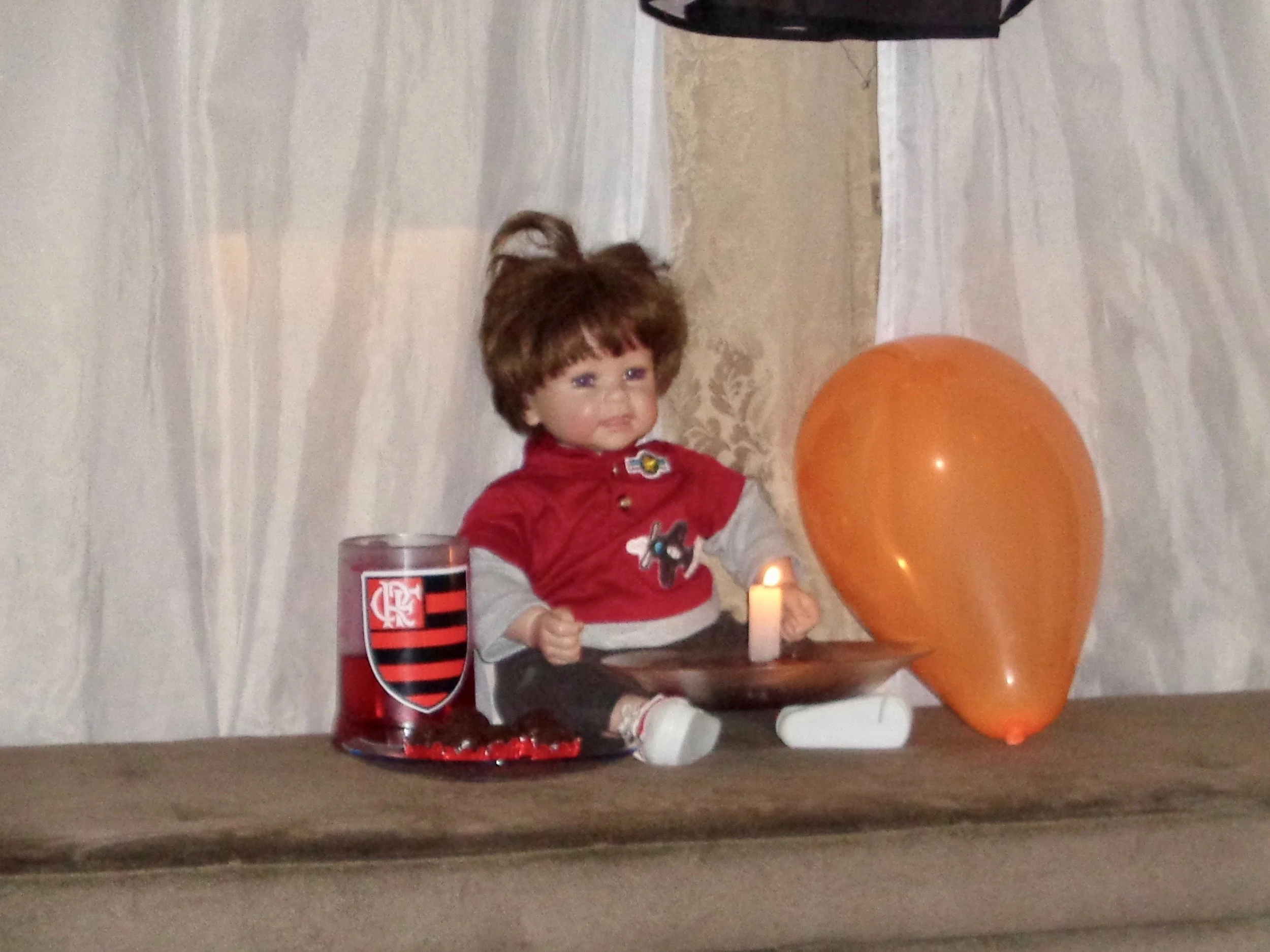 One of the member's daughters has this doll. It was its birthday on Tuesday when we had lunch there so we got the pleasure of singing happy birthday to Lucas. He is 3 months old.