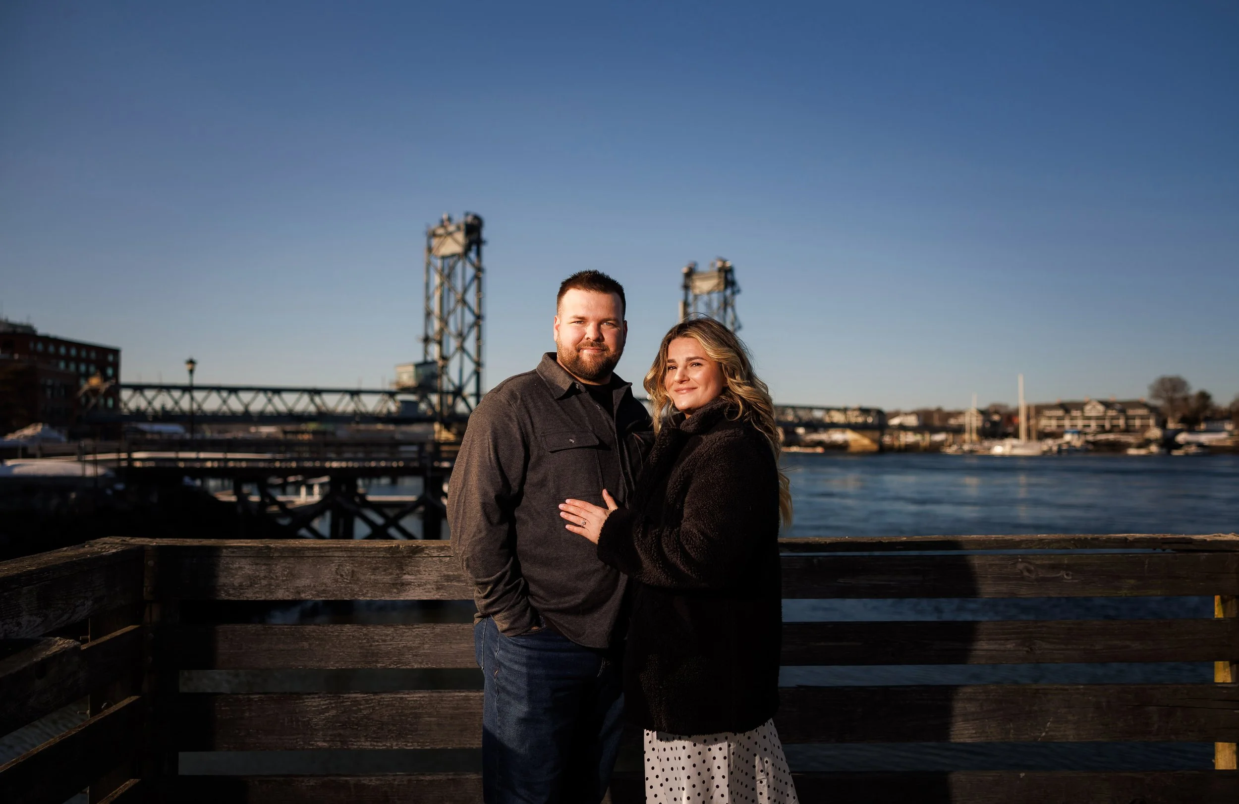 Prescott Park Portsmouth NH Winter Engagement Photos