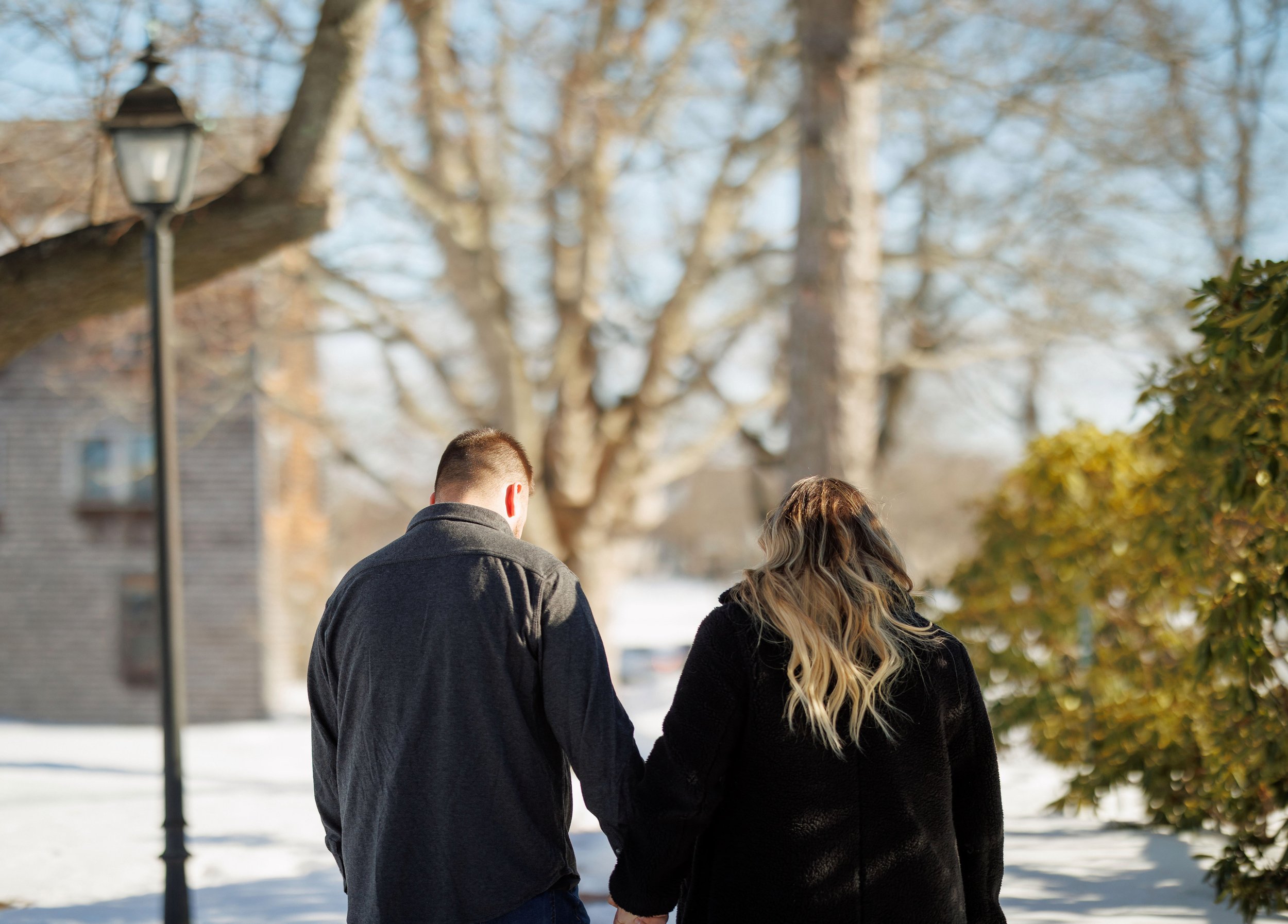 Prescott Park Portsmouth NH Winter Engagement Photos