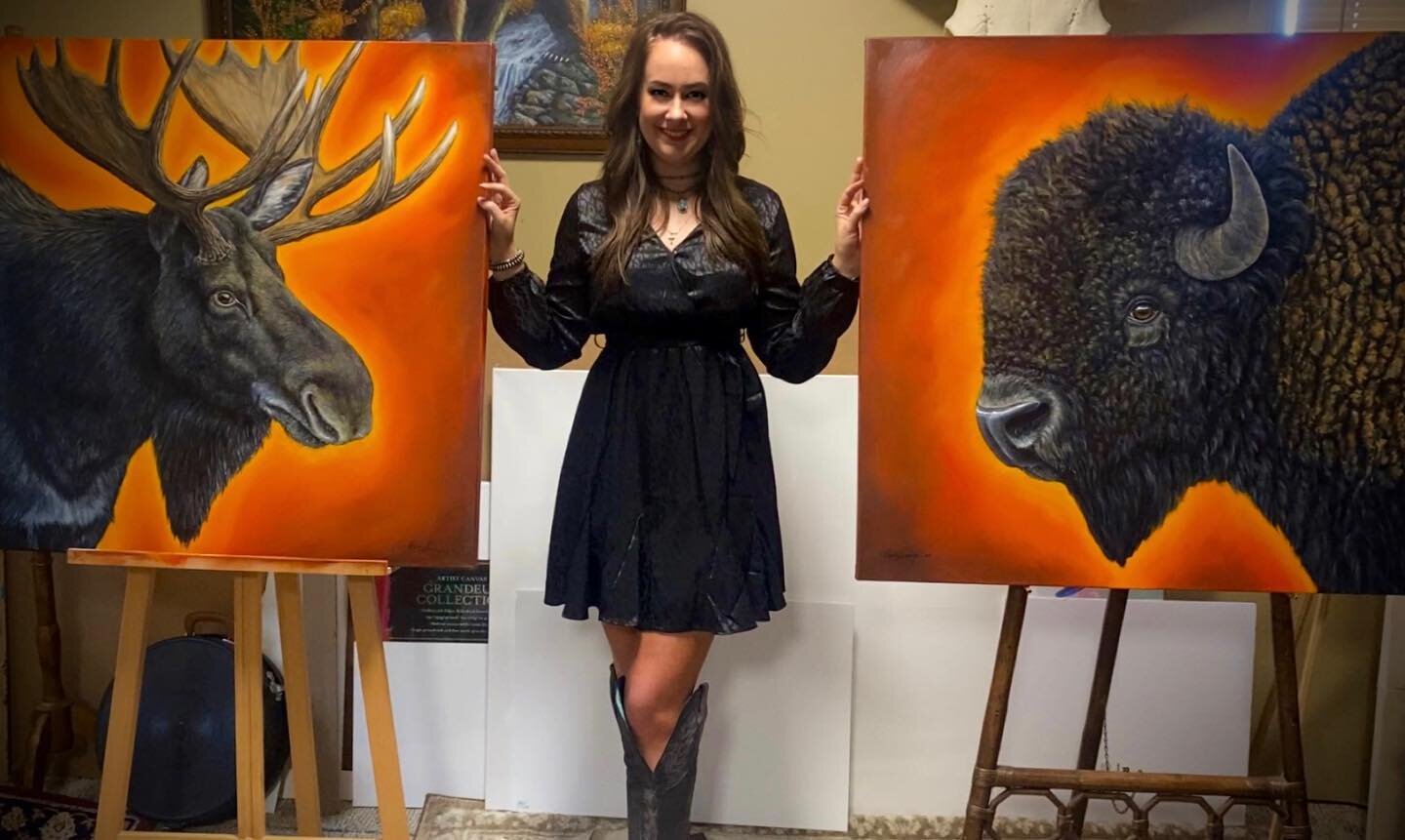 I&rsquo;m excited to share this pair! 🔥
Come see them in person at the Generations 2022 Art Show next weekend!

&ldquo;Bull&rsquo;s Eye&rdquo; and &ldquo;Ton of Bull&rdquo; - 36&rdquo;x36&rdquo; original oil on canvas 

#art #artist #bison #billings