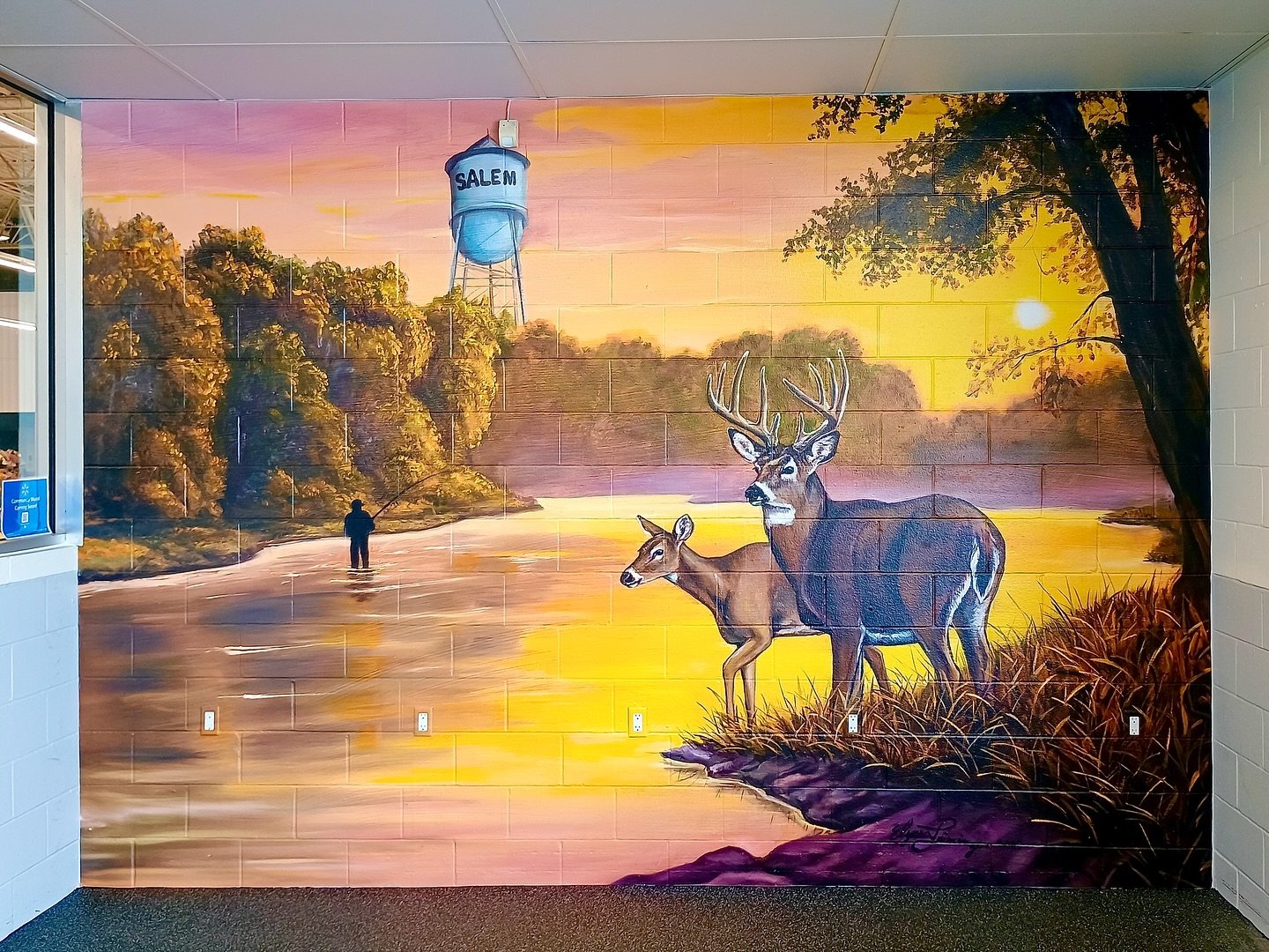 Check out the mural I created for Walmart in Salem, Missouri! I&rsquo;ve so enjoyed creating murals for Walmart stores across the country and bringing some color and beauty to all who visit. Thank you to @walmart @nowart_la and @community_mural_progr