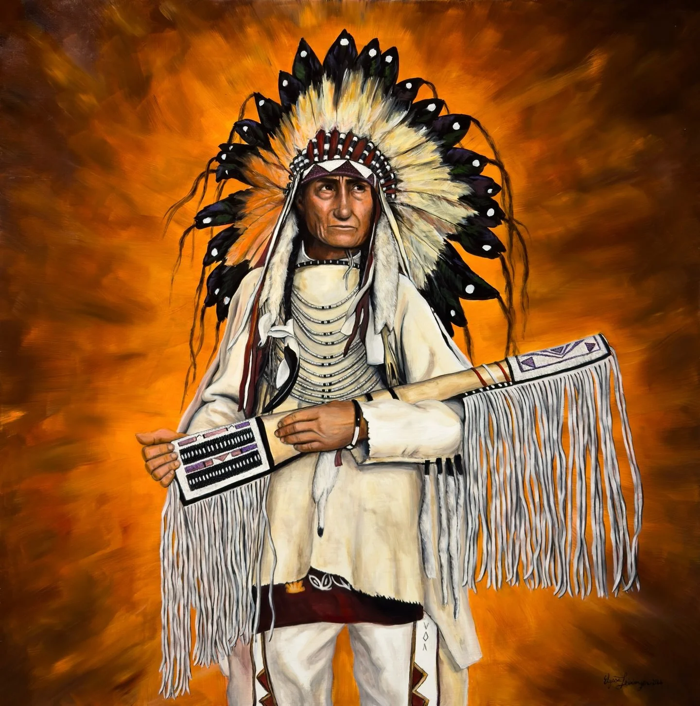 &ldquo;Takes Gun Ahead&rdquo; - Original oil on birch

This piece was a birthday surprise from a husband to his wife, honoring her ancestor and his legacy. I rarely accept commissions, but this one was too meaningful to pass up.

Being trusted with s