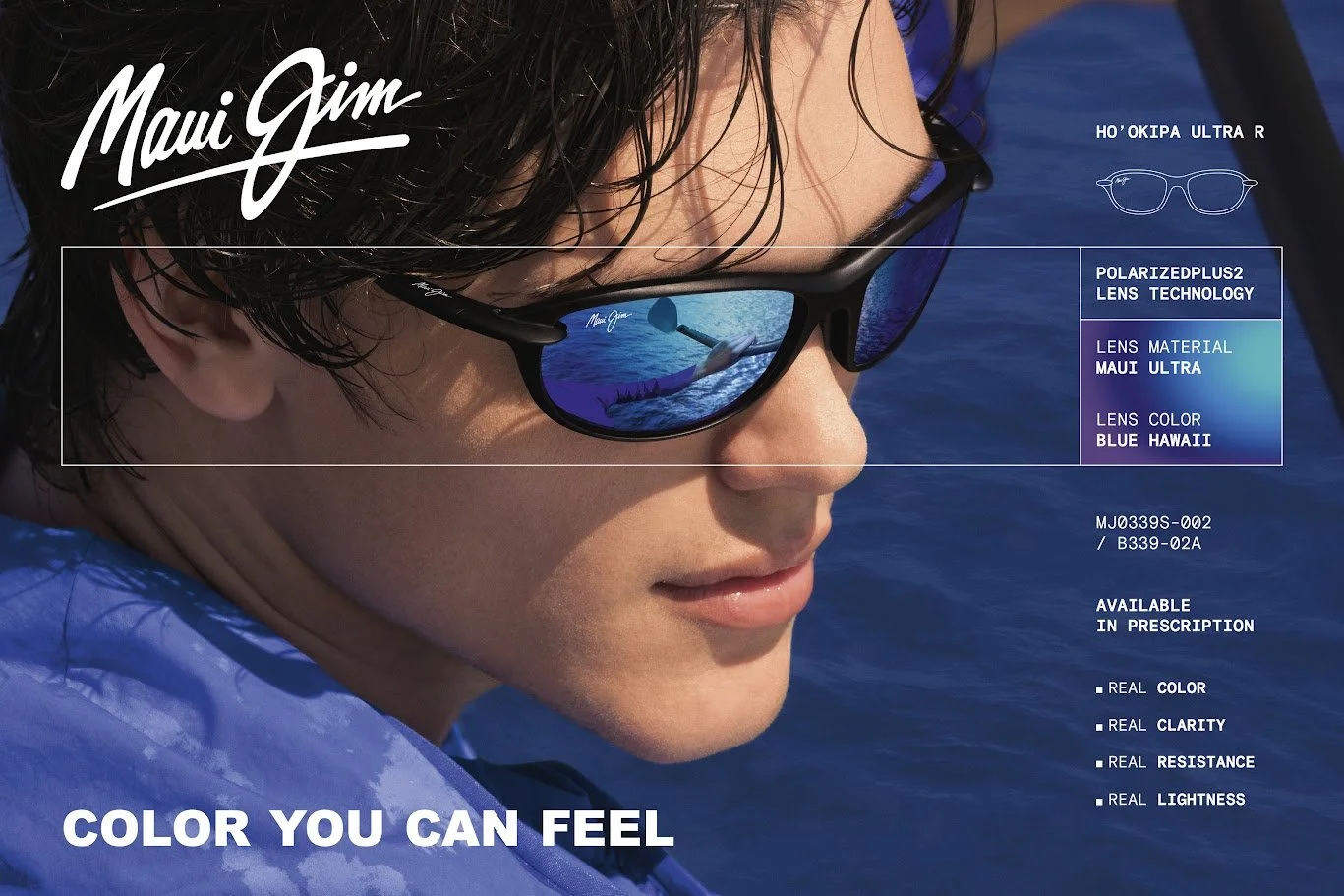 Maui Jim sunglass blur mirror